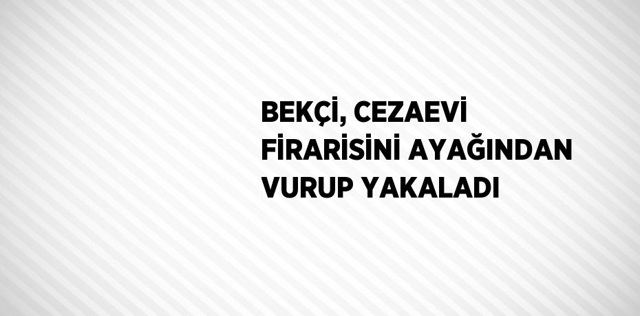 BEKÇİ, CEZAEVİ FİRARİSİNİ AYAĞINDAN VURUP YAKALADI