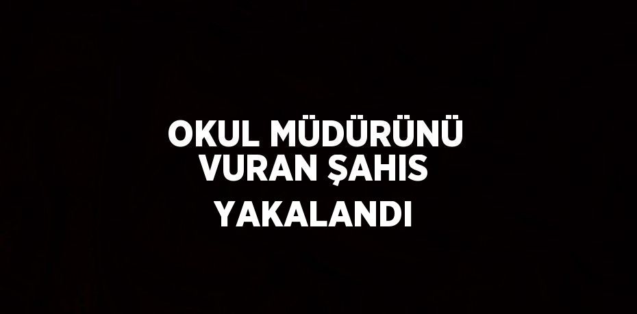 OKUL MÜDÜRÜNÜ VURAN ŞAHIS YAKALANDI