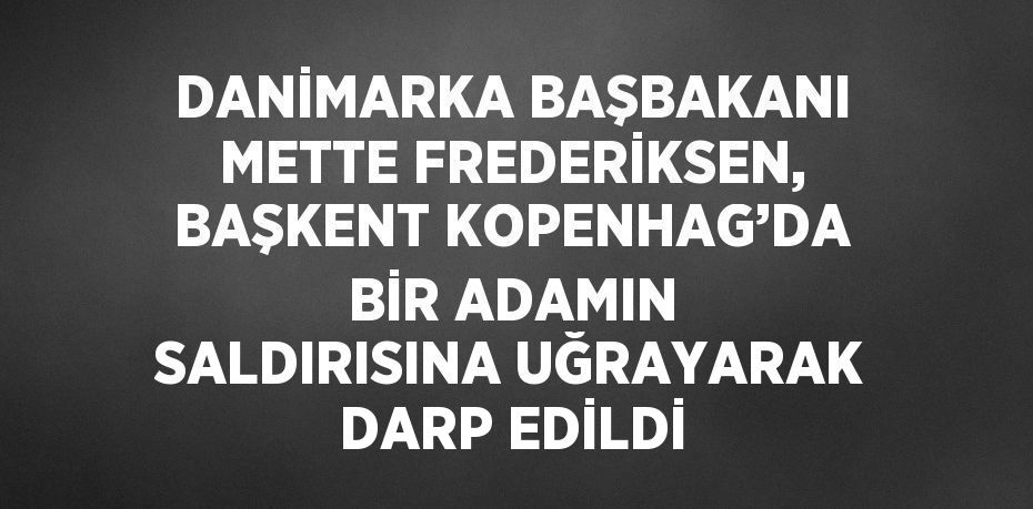 DANİMARKA BAŞBAKANI METTE FREDERİKSEN, BAŞKENT KOPENHAG’DA BİR ADAMIN SALDIRISINA UĞRAYARAK DARP EDİLDİ