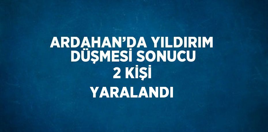 ARDAHAN’DA YILDIRIM DÜŞMESİ SONUCU 2 KİŞİ YARALANDI