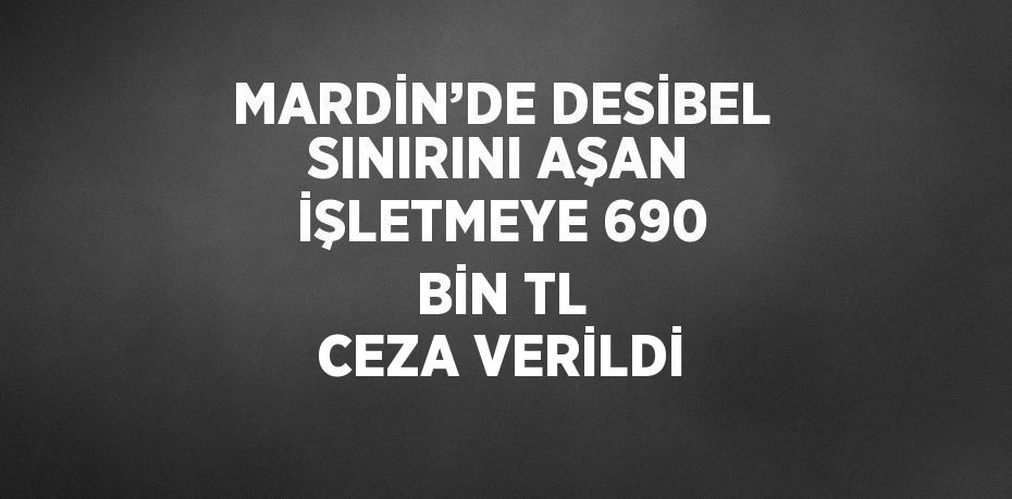 MARDİN’DE DESİBEL SINIRINI AŞAN İŞLETMEYE 690 BİN TL CEZA VERİLDİ