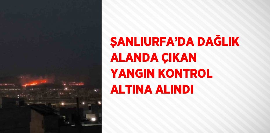 ŞANLIURFA’DA DAĞLIK ALANDA ÇIKAN YANGIN KONTROL ALTINA ALINDI