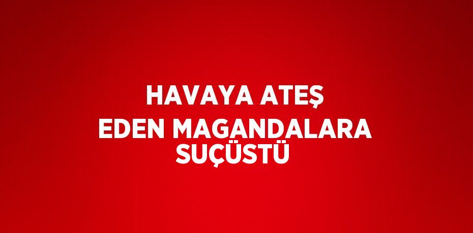 HAVAYA ATEŞ EDEN MAGANDALARA SUÇÜSTÜ