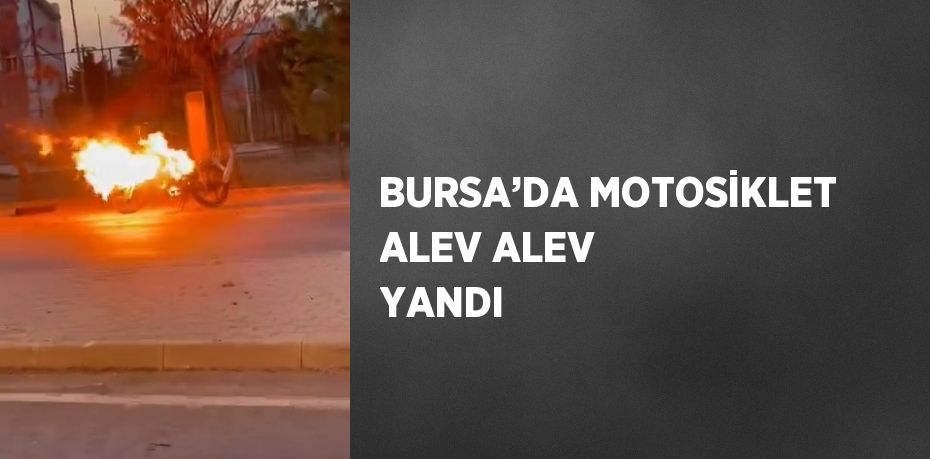 BURSA’DA MOTOSİKLET ALEV ALEV YANDI