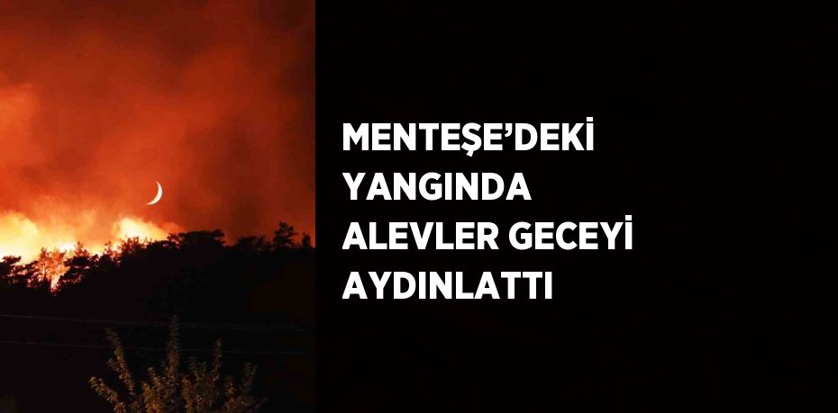 MENTEŞE’DEKİ YANGINDA ALEVLER GECEYİ AYDINLATTI