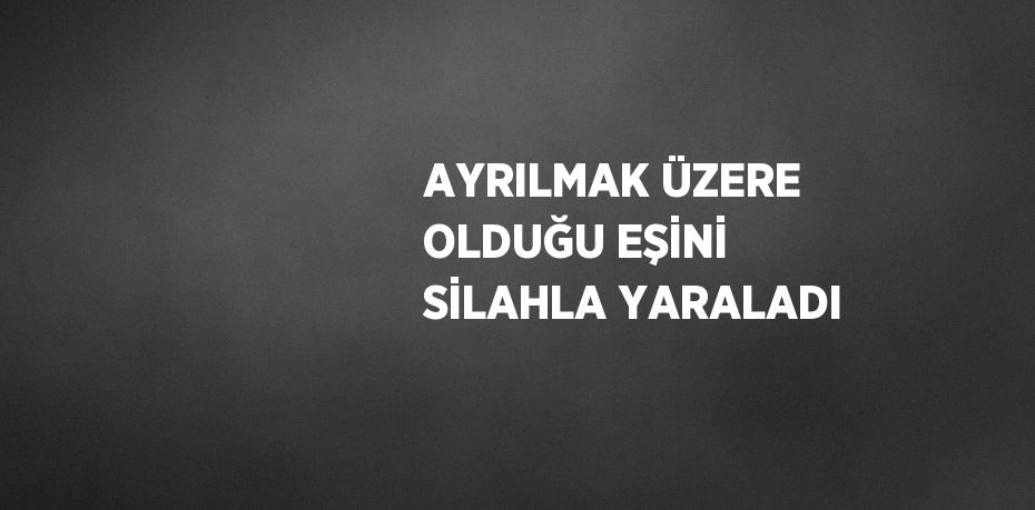 AYRILMAK ÜZERE OLDUĞU EŞİNİ SİLAHLA YARALADI