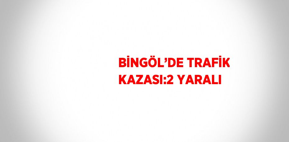 BİNGÖL’DE TRAFİK KAZASI:2 YARALI