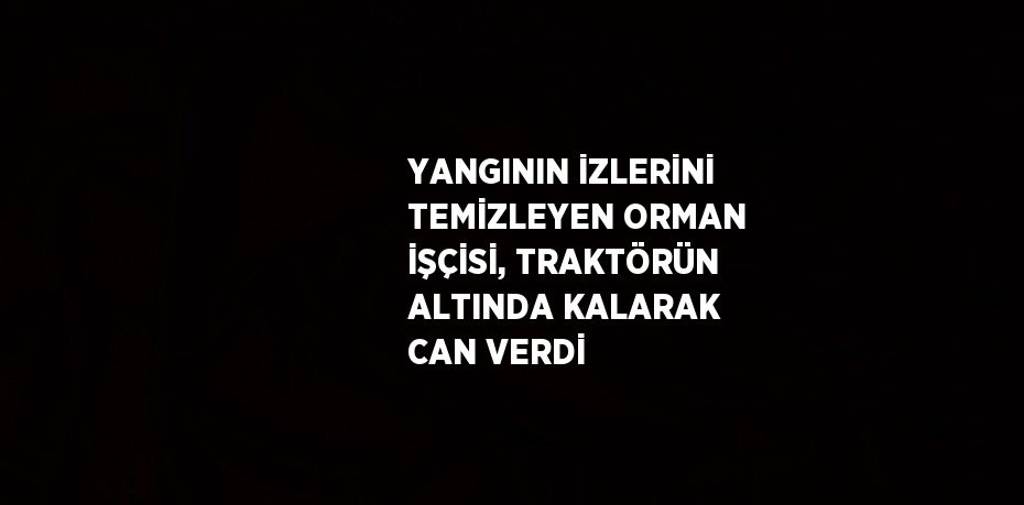 YANGININ İZLERİNİ TEMİZLEYEN ORMAN İŞÇİSİ, TRAKTÖRÜN ALTINDA KALARAK CAN VERDİ