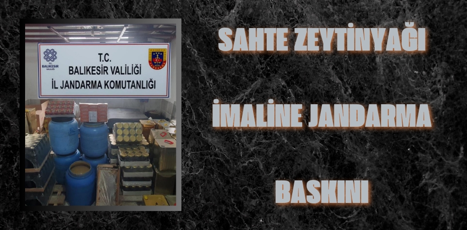 Sahte zeytinyağı imaline jandarma baskını