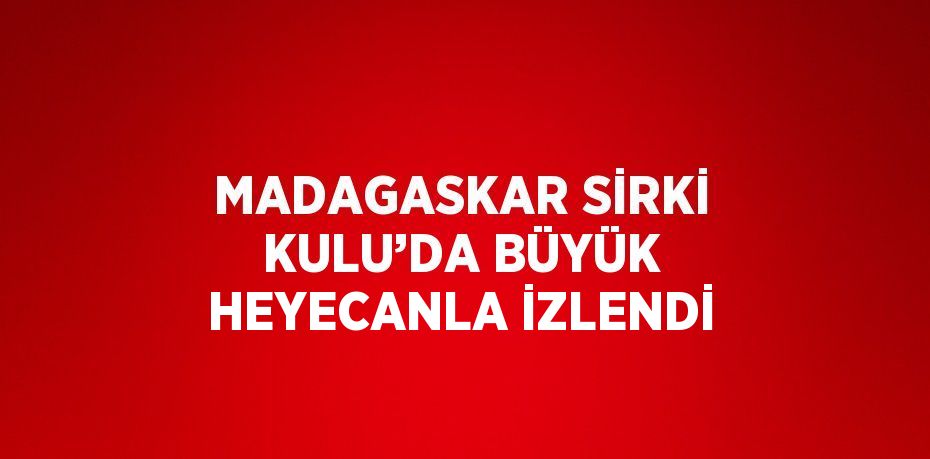 MADAGASKAR SİRKİ KULU’DA BÜYÜK HEYECANLA İZLENDİ