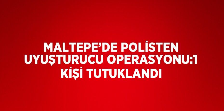 MALTEPE’DE POLİSTEN UYUŞTURUCU OPERASYONU:1 KİŞİ TUTUKLANDI