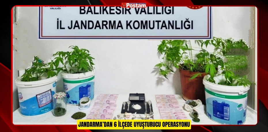 JANDARMA’DAN 6 İLÇEDE UYUŞTURUCU OPERASYONU