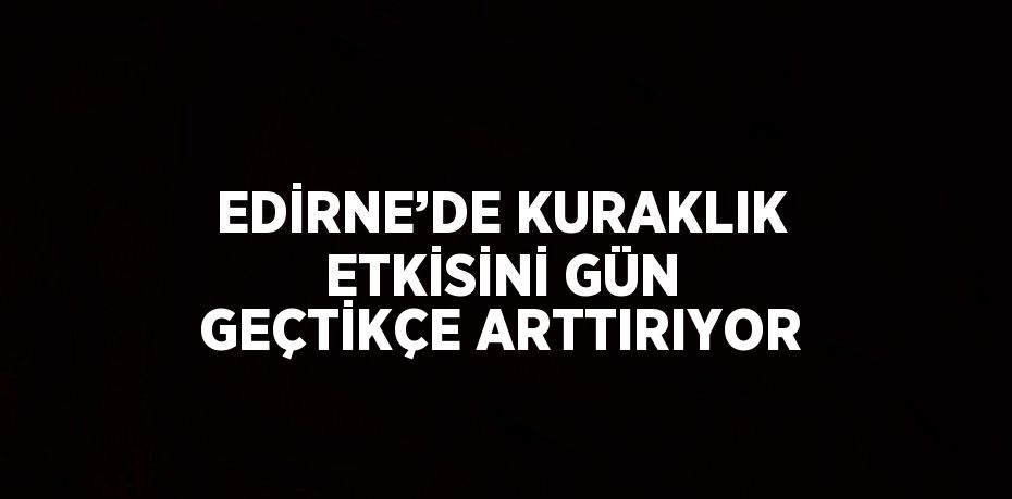 EDİRNE’DE KURAKLIK ETKİSİNİ GÜN GEÇTİKÇE ARTTIRIYOR