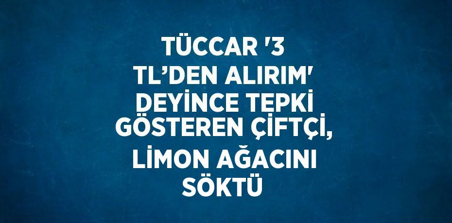 TÜCCAR '3 TL’DEN ALIRIM' DEYİNCE TEPKİ GÖSTEREN ÇİFTÇİ, LİMON AĞACINI SÖKTÜ