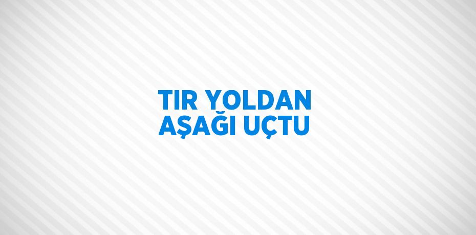 TIR YOLDAN AŞAĞI UÇTU