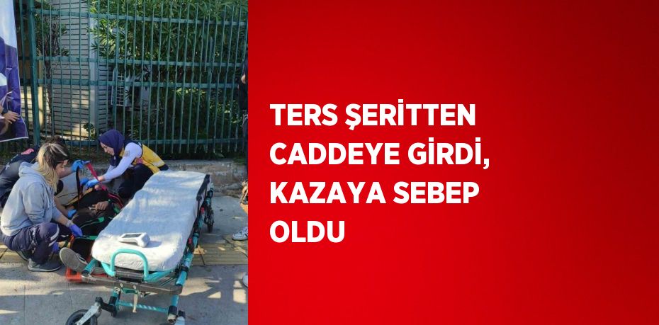 TERS ŞERİTTEN CADDEYE GİRDİ, KAZAYA SEBEP OLDU