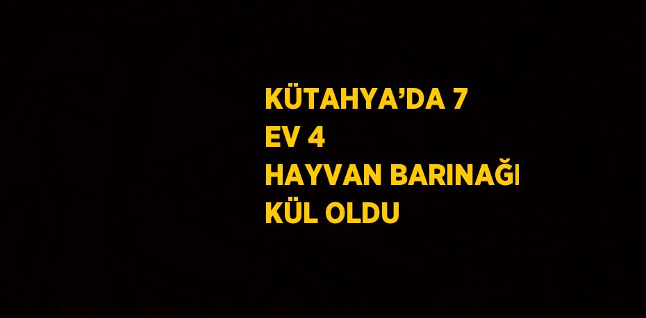 KÜTAHYA’DA 7 EV 4 HAYVAN BARINAĞI KÜL OLDU