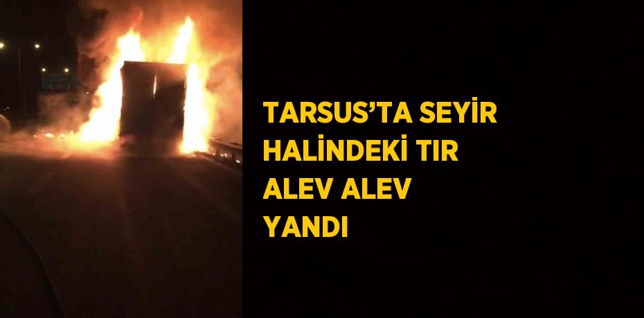 TARSUS’TA SEYİR HALİNDEKİ TIR ALEV ALEV YANDI