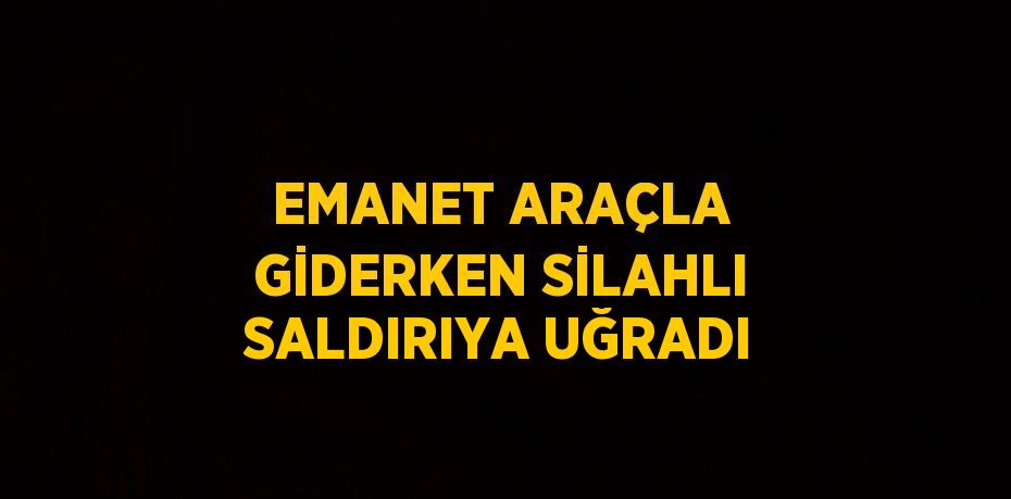 EMANET ARAÇLA GİDERKEN SİLAHLI SALDIRIYA UĞRADI