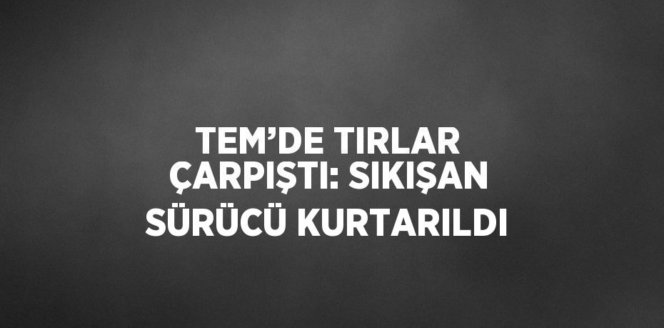 TEM’DE TIRLAR ÇARPIŞTI: SIKIŞAN SÜRÜCÜ KURTARILDI