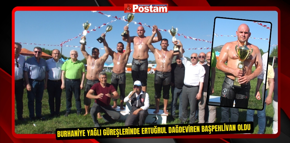 Burhaniye yağlı güreşlerinde Ertuğrul Dağdeviren başpehlivan oldu 