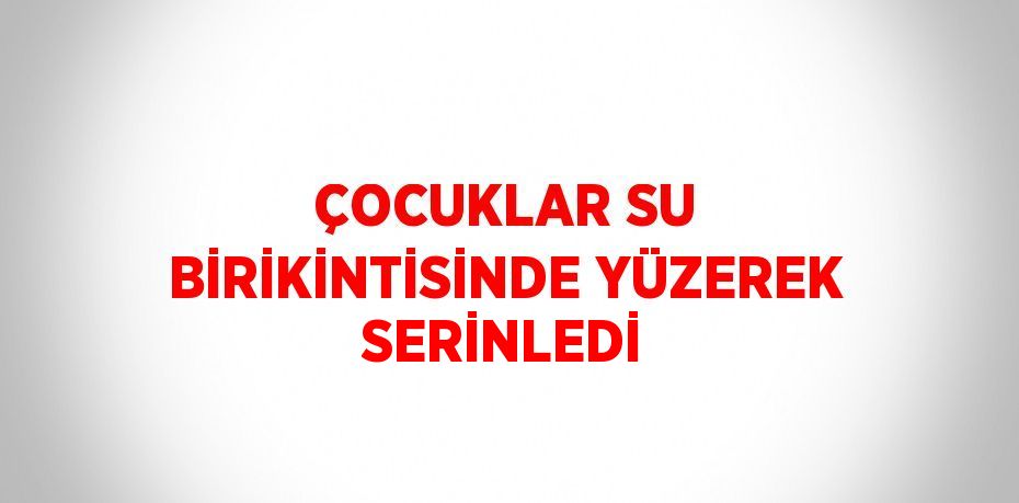 ÇOCUKLAR SU BİRİKİNTİSİNDE YÜZEREK SERİNLEDİ