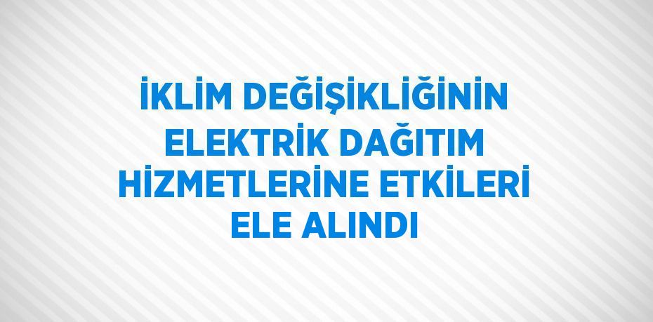 İKLİM DEĞİŞİKLİĞİNİN ELEKTRİK DAĞITIM HİZMETLERİNE ETKİLERİ ELE ALINDI