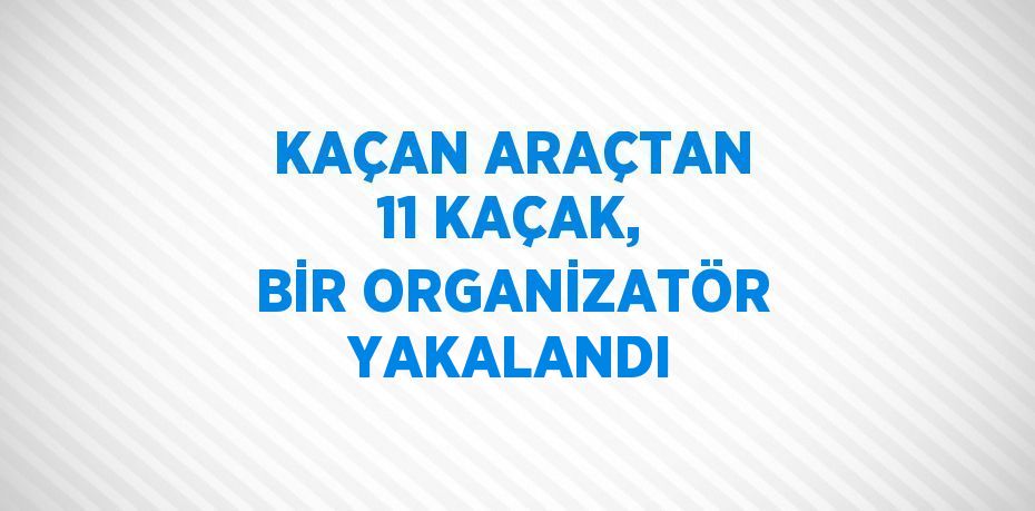 KAÇAN ARAÇTAN 11 KAÇAK, BİR ORGANİZATÖR YAKALANDI