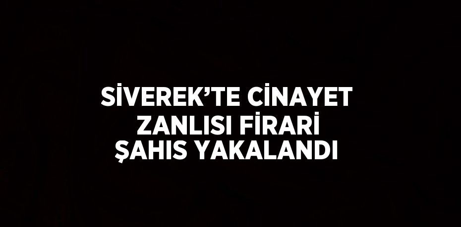 SİVEREK’TE CİNAYET ZANLISI FİRARİ ŞAHIS YAKALANDI