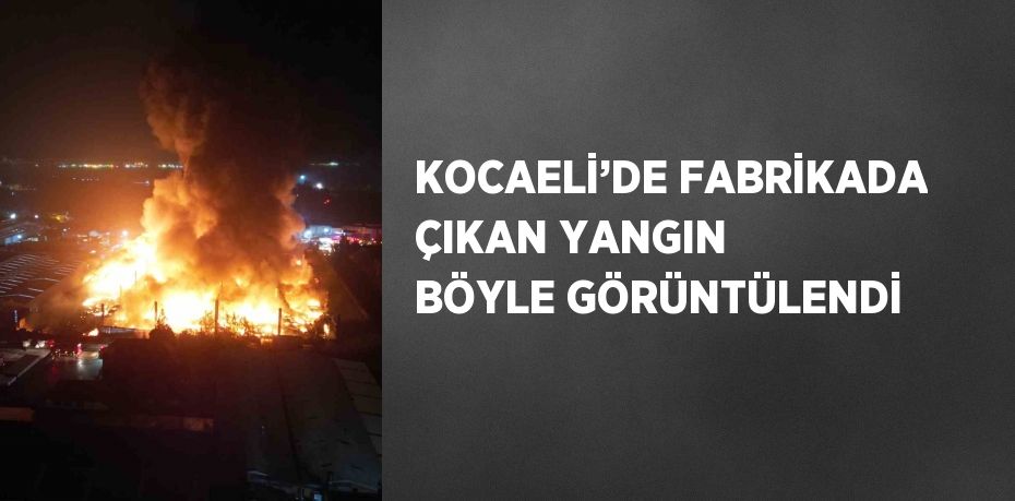 KOCAELİ’DE FABRİKADA ÇIKAN YANGIN BÖYLE GÖRÜNTÜLENDİ