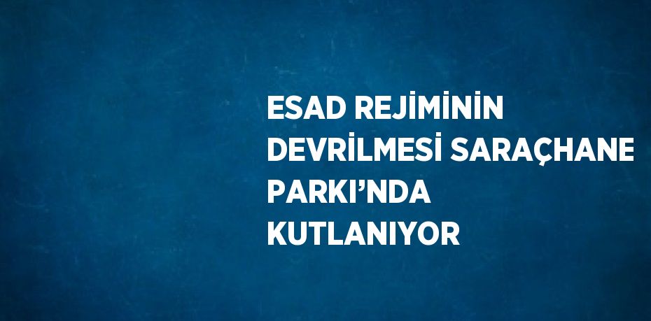 ESAD REJİMİNİN DEVRİLMESİ SARAÇHANE PARKI’NDA KUTLANIYOR