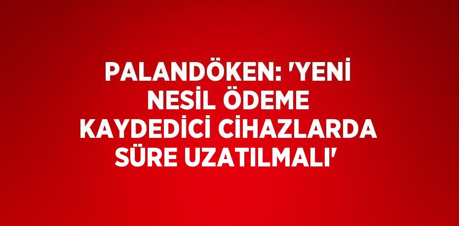 PALANDÖKEN: 'YENİ NESİL ÖDEME KAYDEDİCİ CİHAZLARDA SÜRE UZATILMALI'