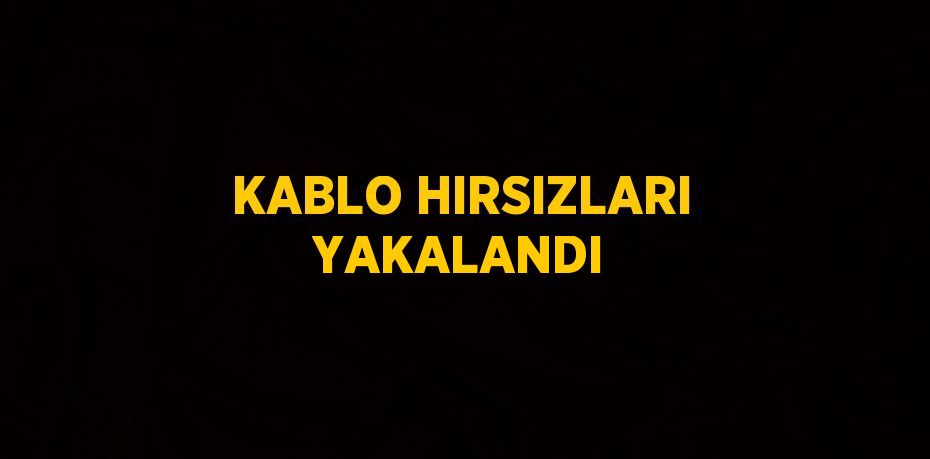 KABLO HIRSIZLARI YAKALANDI