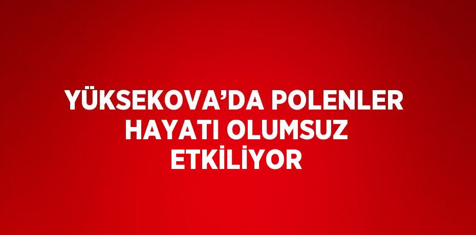 YÜKSEKOVA’DA POLENLER HAYATI OLUMSUZ ETKİLİYOR