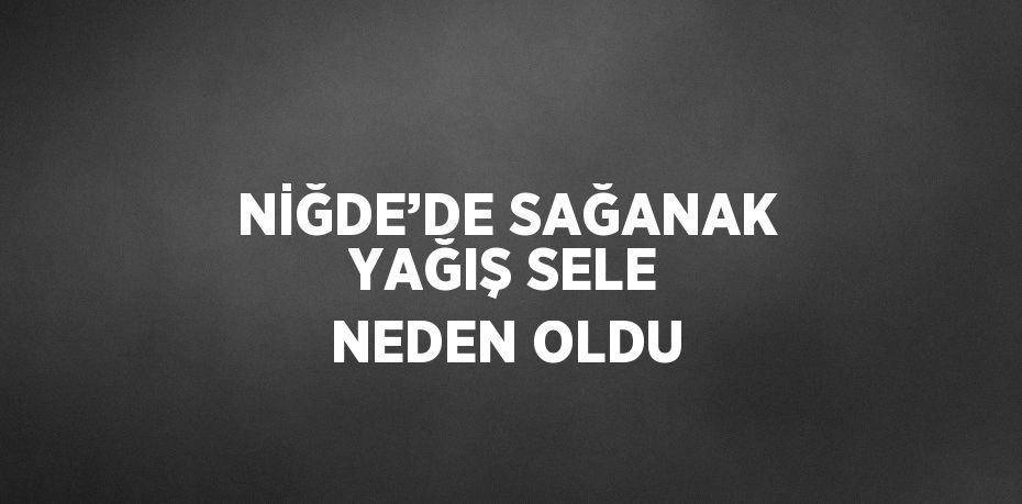 NİĞDE’DE SAĞANAK YAĞIŞ SELE NEDEN OLDU