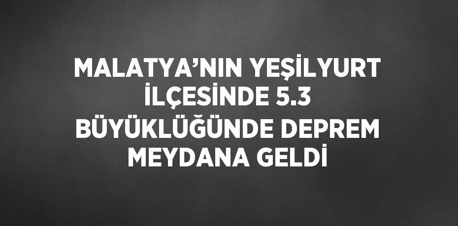 MALATYA’NIN YEŞİLYURT İLÇESİNDE 5.3 BÜYÜKLÜĞÜNDE DEPREM MEYDANA GELDİ