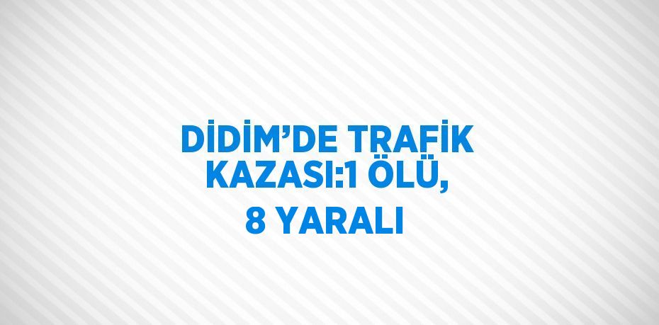 DİDİM’DE TRAFİK KAZASI:1 ÖLÜ, 8 YARALI