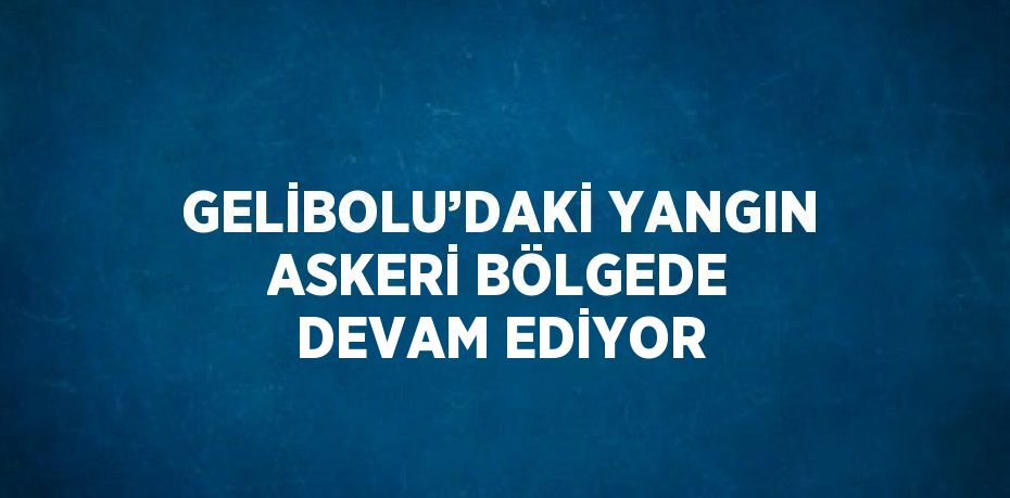 GELİBOLU’DAKİ YANGIN ASKERİ BÖLGEDE DEVAM EDİYOR