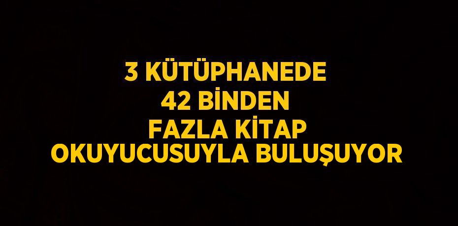 3 KÜTÜPHANEDE 42 BİNDEN FAZLA KİTAP OKUYUCUSUYLA BULUŞUYOR