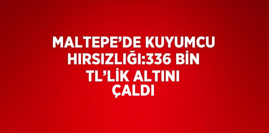 MALTEPE’DE KUYUMCU HIRSIZLIĞI:336 BİN TL’LİK ALTINI ÇALDI