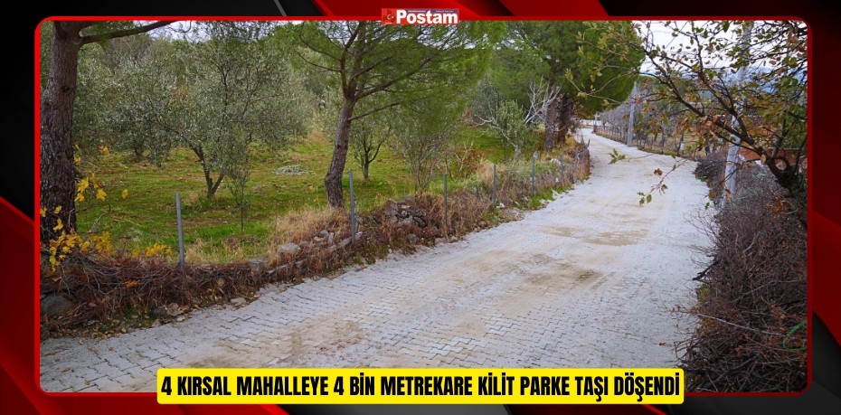 4 Kırsal mahalleye 4 bin metrekare kilit parke taşı döşendi