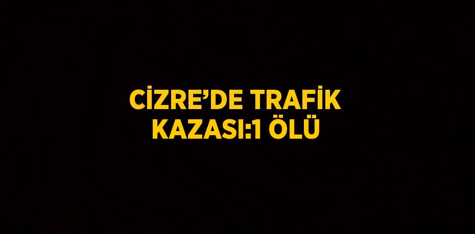 CİZRE’DE TRAFİK KAZASI:1 ÖLÜ