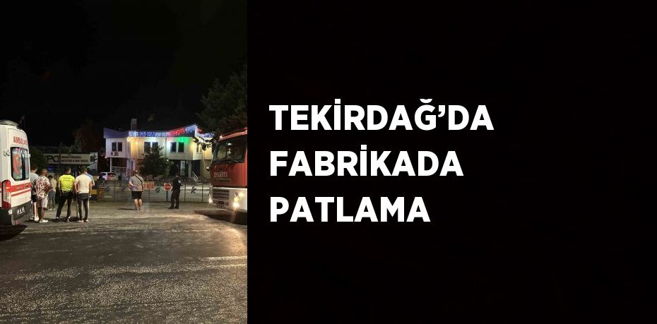 TEKİRDAĞ’DA FABRİKADA PATLAMA