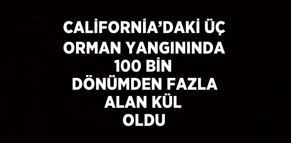 CALİFORNİA’DAKİ ÜÇ ORMAN YANGININDA 100 BİN DÖNÜMDEN FAZLA ALAN KÜL OLDU