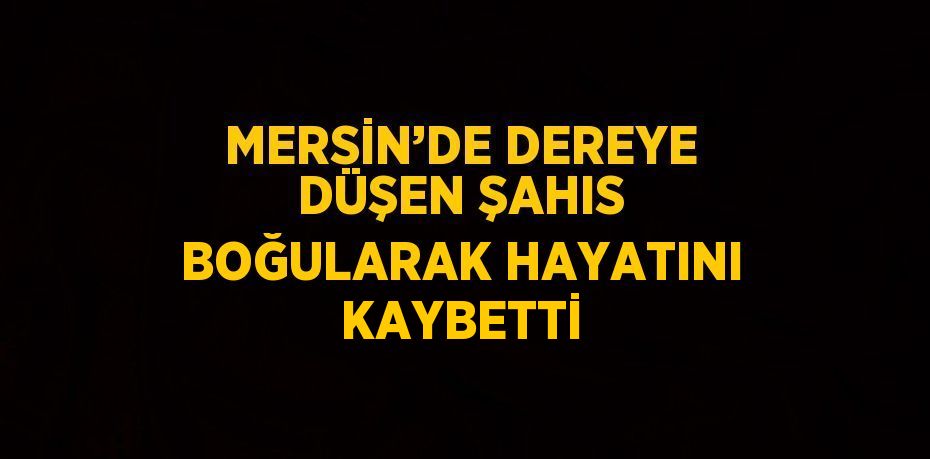 MERSİN’DE DEREYE DÜŞEN ŞAHIS BOĞULARAK HAYATINI KAYBETTİ