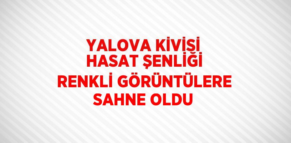 YALOVA KİVİSİ HASAT ŞENLİĞİ RENKLİ GÖRÜNTÜLERE SAHNE OLDU