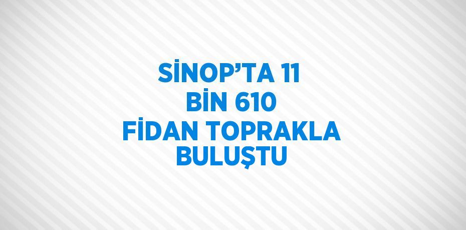 SİNOP’TA 11 BİN 610 FİDAN TOPRAKLA BULUŞTU