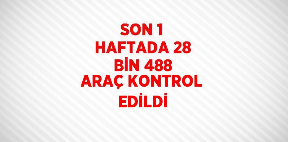 SON 1 HAFTADA 28 BİN 488 ARAÇ KONTROL EDİLDİ