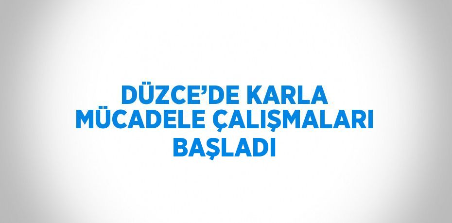 DÜZCE’DE KARLA MÜCADELE ÇALIŞMALARI BAŞLADI