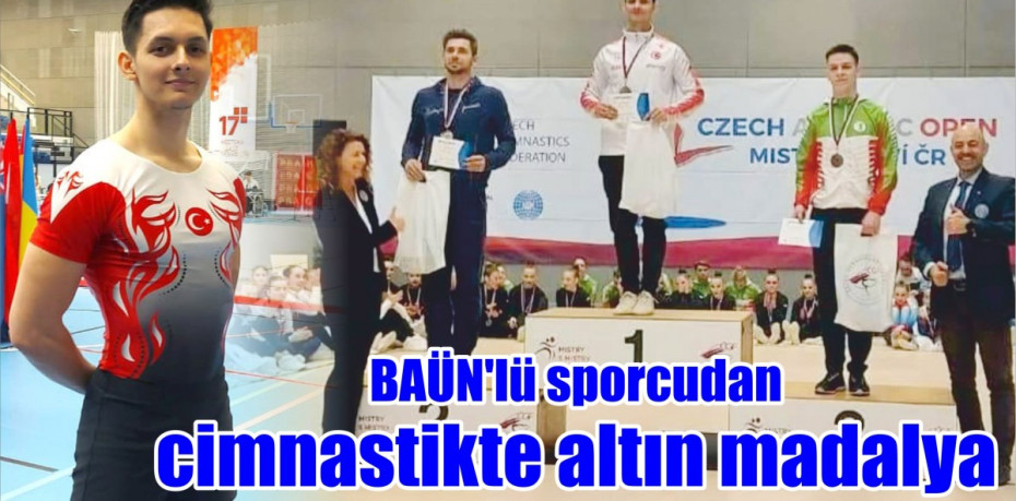 BAÜN'lü sporcudan cimnastikte altın madalya